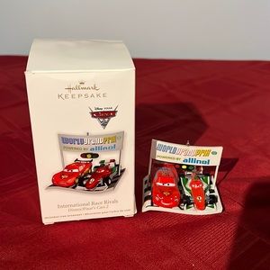 Hallmark keepsake cars 2 international race rivals ornament